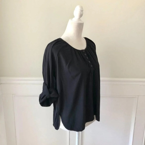 Cotton On Tab Sleeve Black Blouse XS - Picture 4 of 5